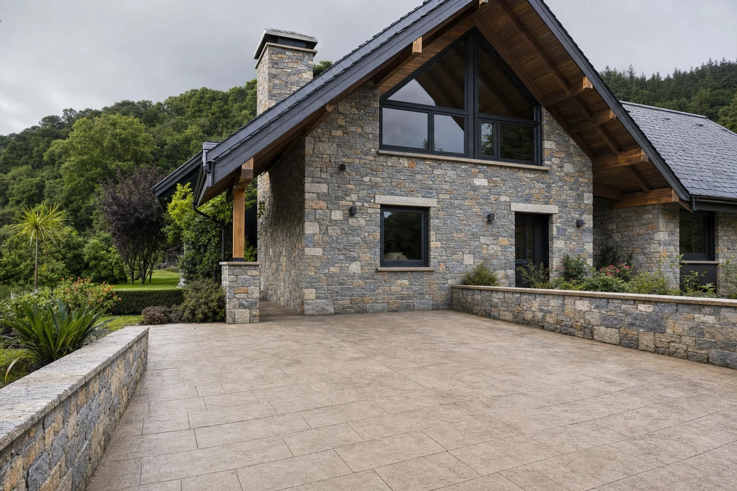 Terraza de hormigón impreso