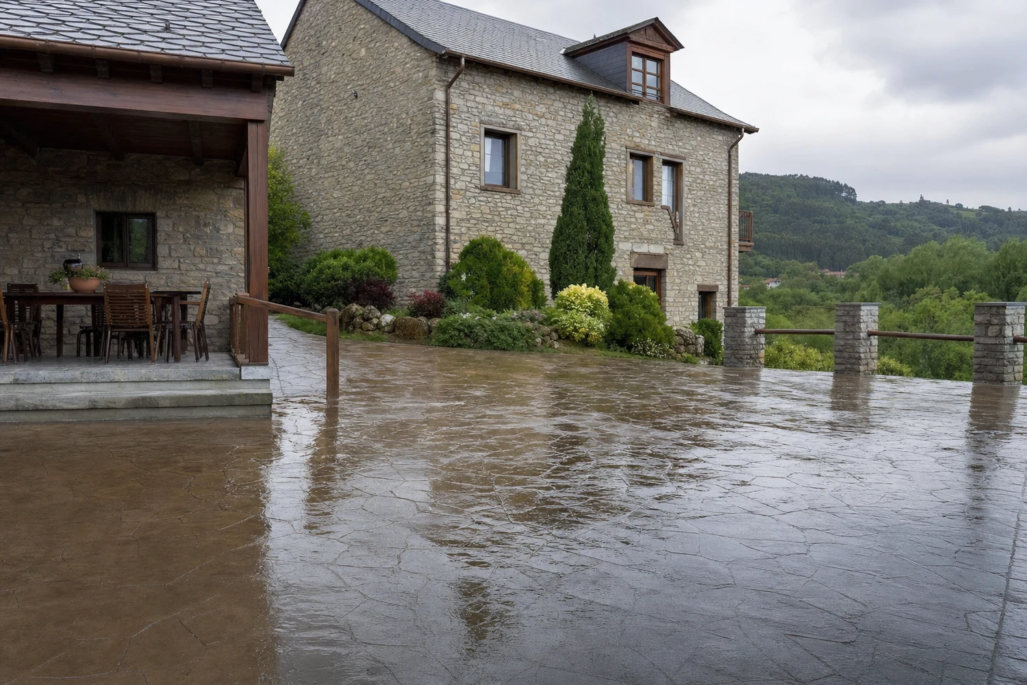 Entrada de hormigón impreso en Asturias